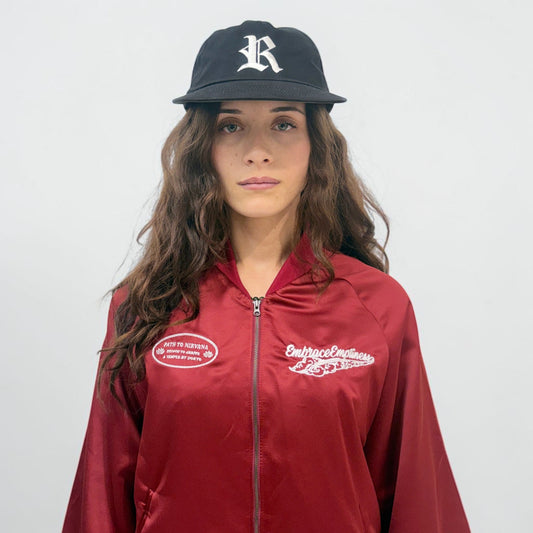 RAR R Logo Vintage 5-Panel Trucker Cap Black