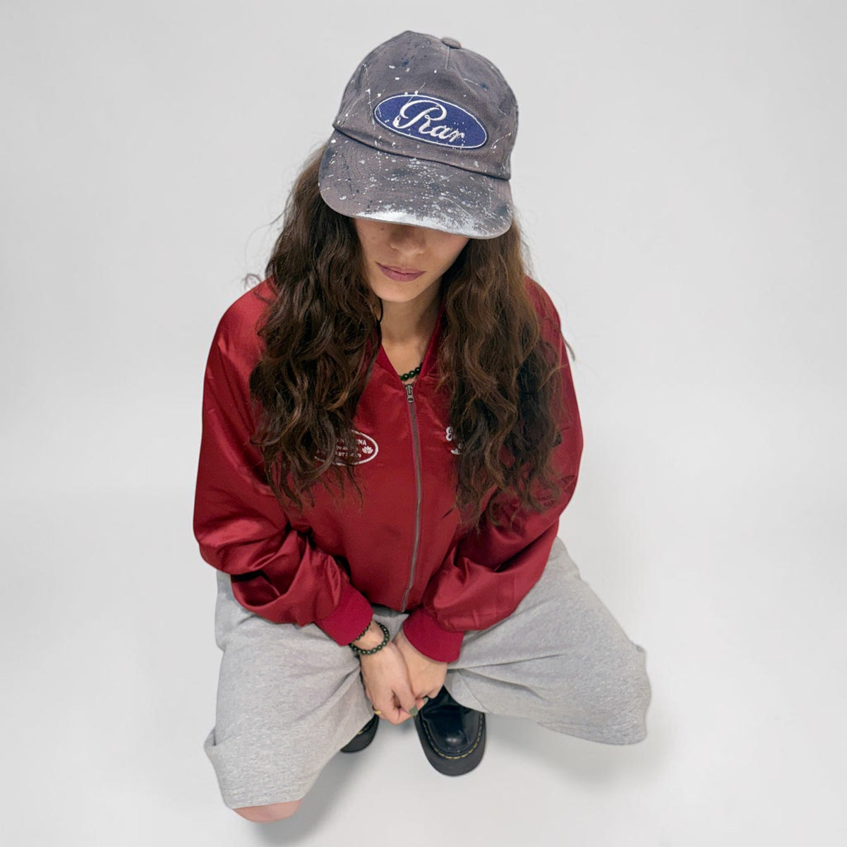 RAR Painted Oval Logo Faded Cap Charcoal