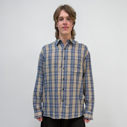 Senne Jimmy Shirt Blue/Tan | ODD EVEN