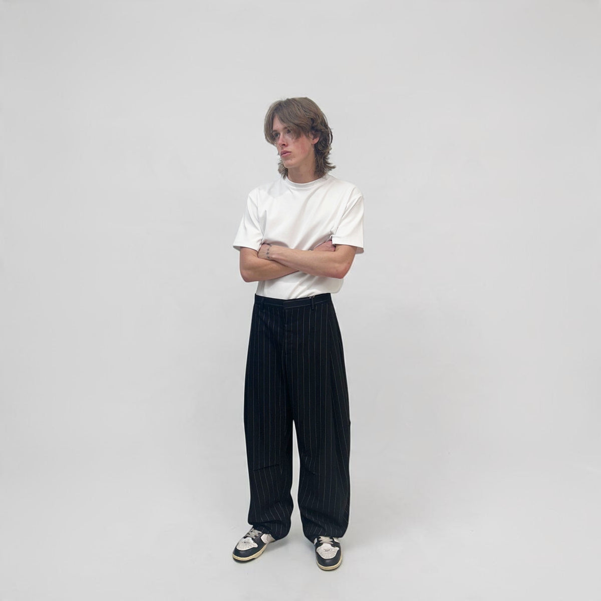 Senne Investment Pinstripe Pants Black/White | ODD EVEN
