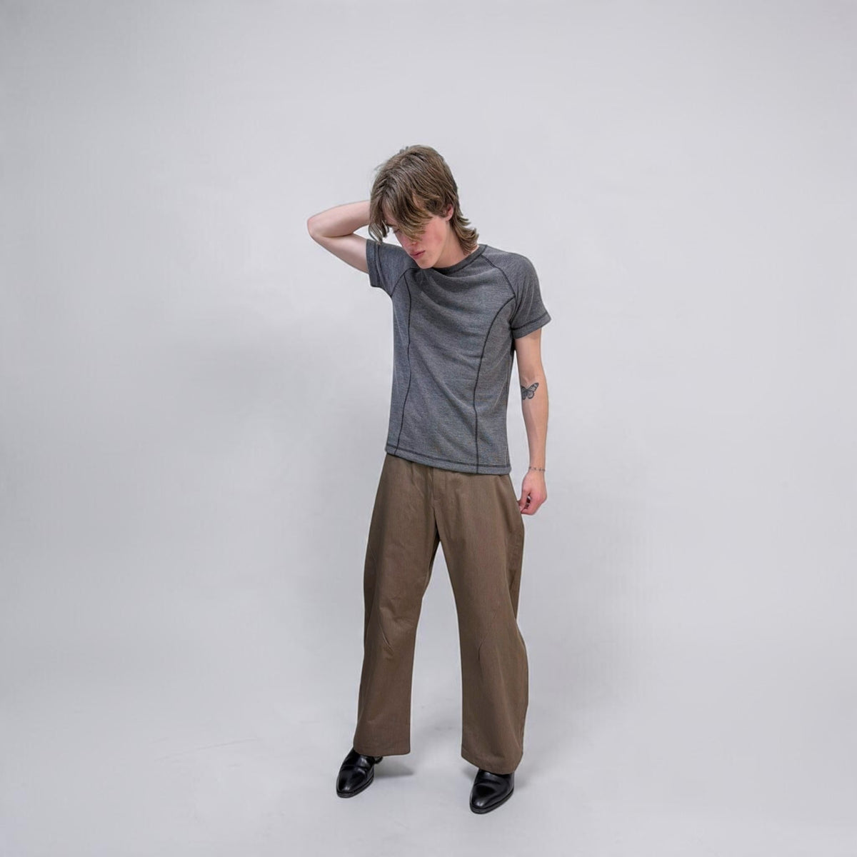 By Attention Quicksilver Top Charcoal | ODD EVEN