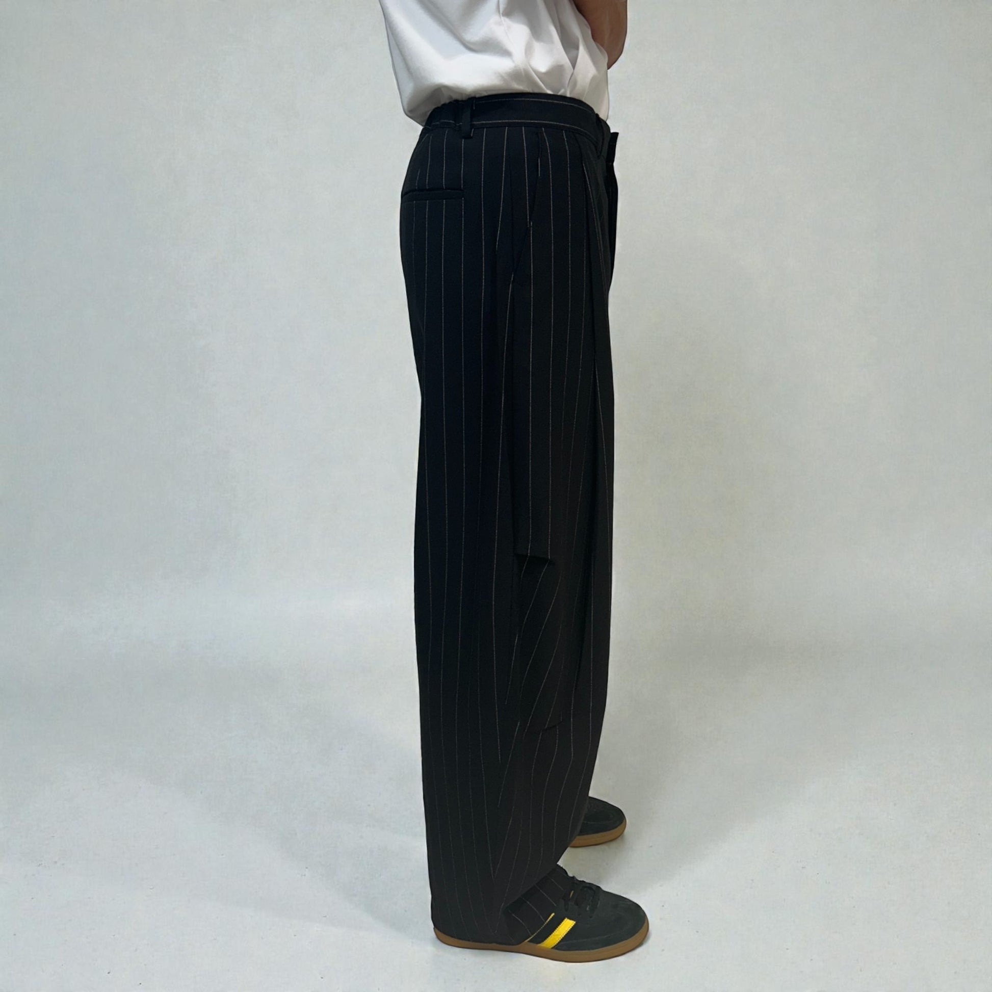 Senne Investment Pinstripe Pants Black/White | ODD EVEN