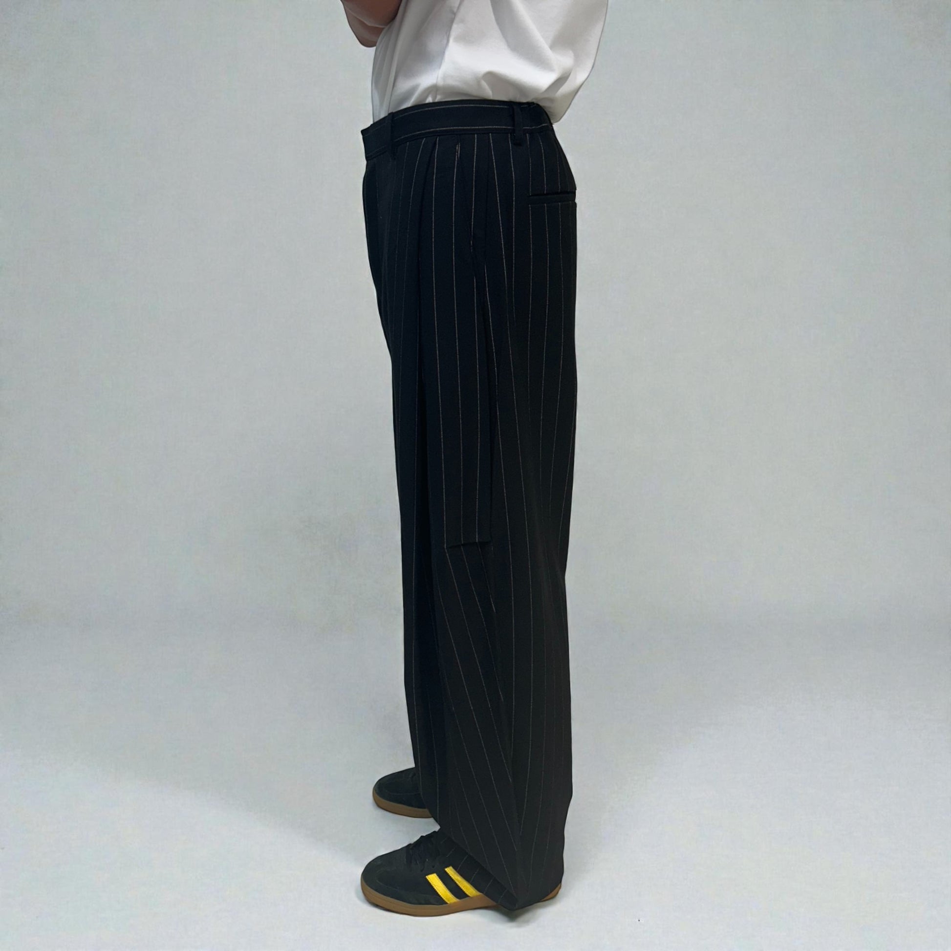 Senne Investment Pinstripe Pants Black/White | ODD EVEN