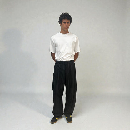 Senne Investment Pinstripe Pants Black/White | ODD EVEN