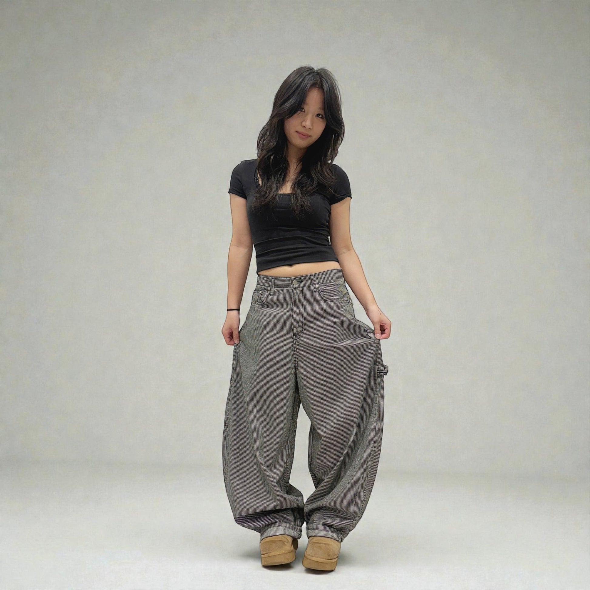 Develop Korea Sk8er Boi Jeans Black/White | ODD EVEN