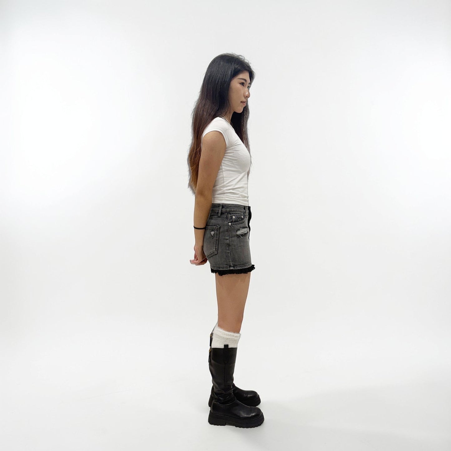 Develop Korea Atlanta Mini Skirt Black | ODD EVEN