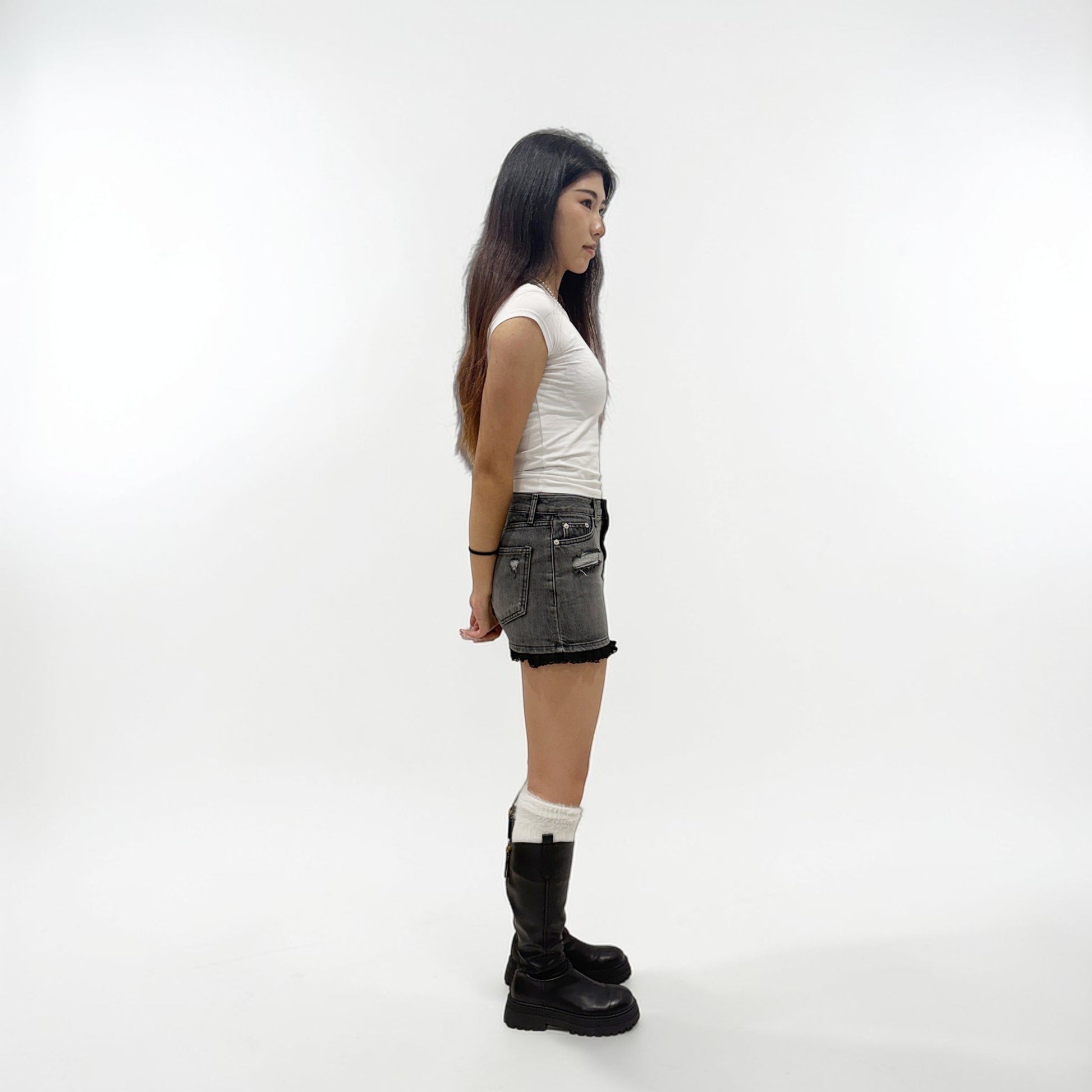 Develop Korea Atlanta Mini Skirt Black | ODD EVEN
