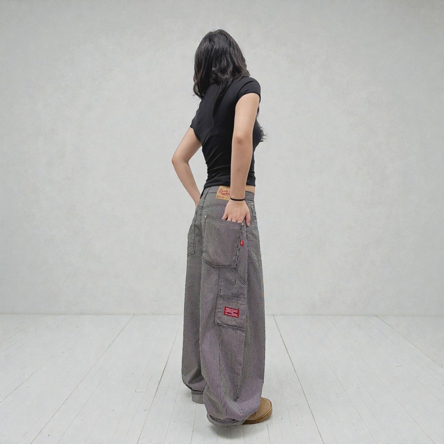 Develop Korea Sk8er Boi Jeans Black/White | ODD EVEN