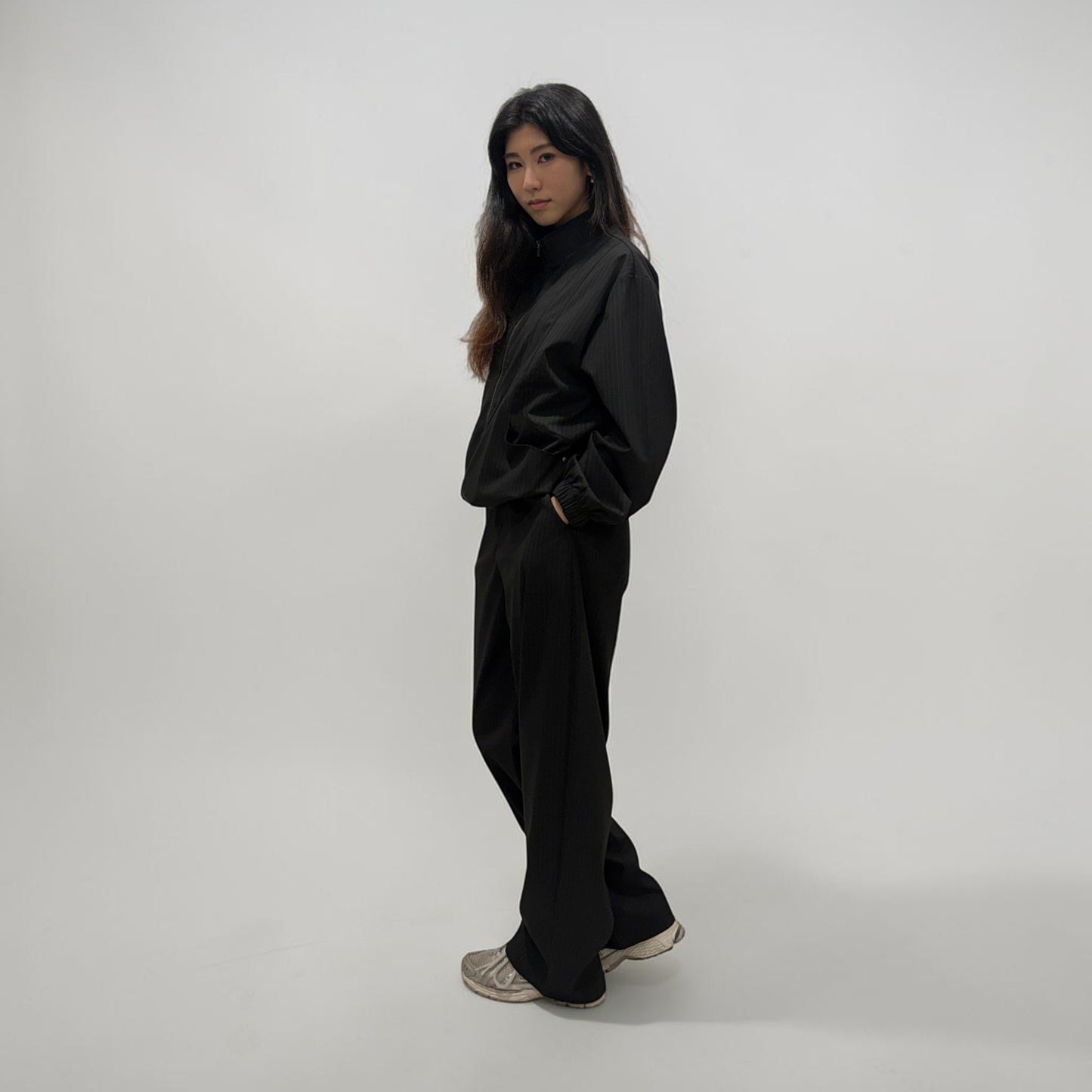 Kaleidoscope Sloane Pinstripe Jacket Black