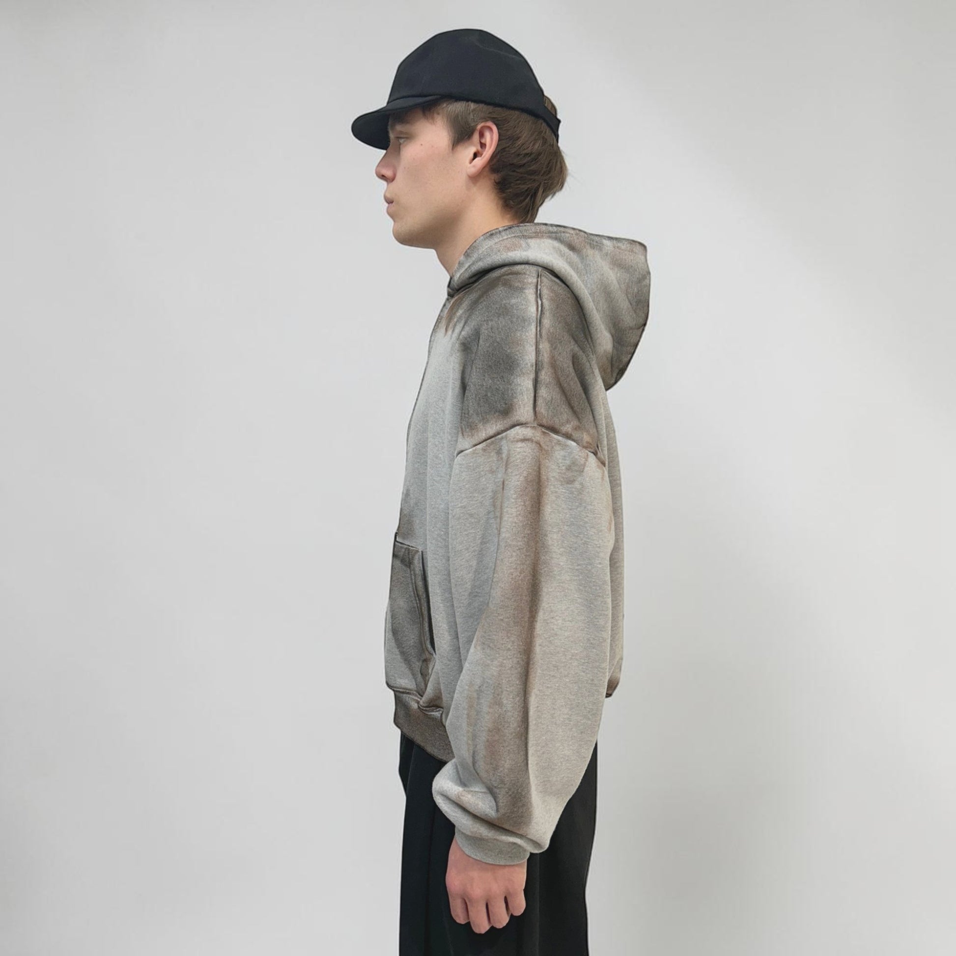 By Attention Paint Wash Zip-Up Grey | ODD EVEN