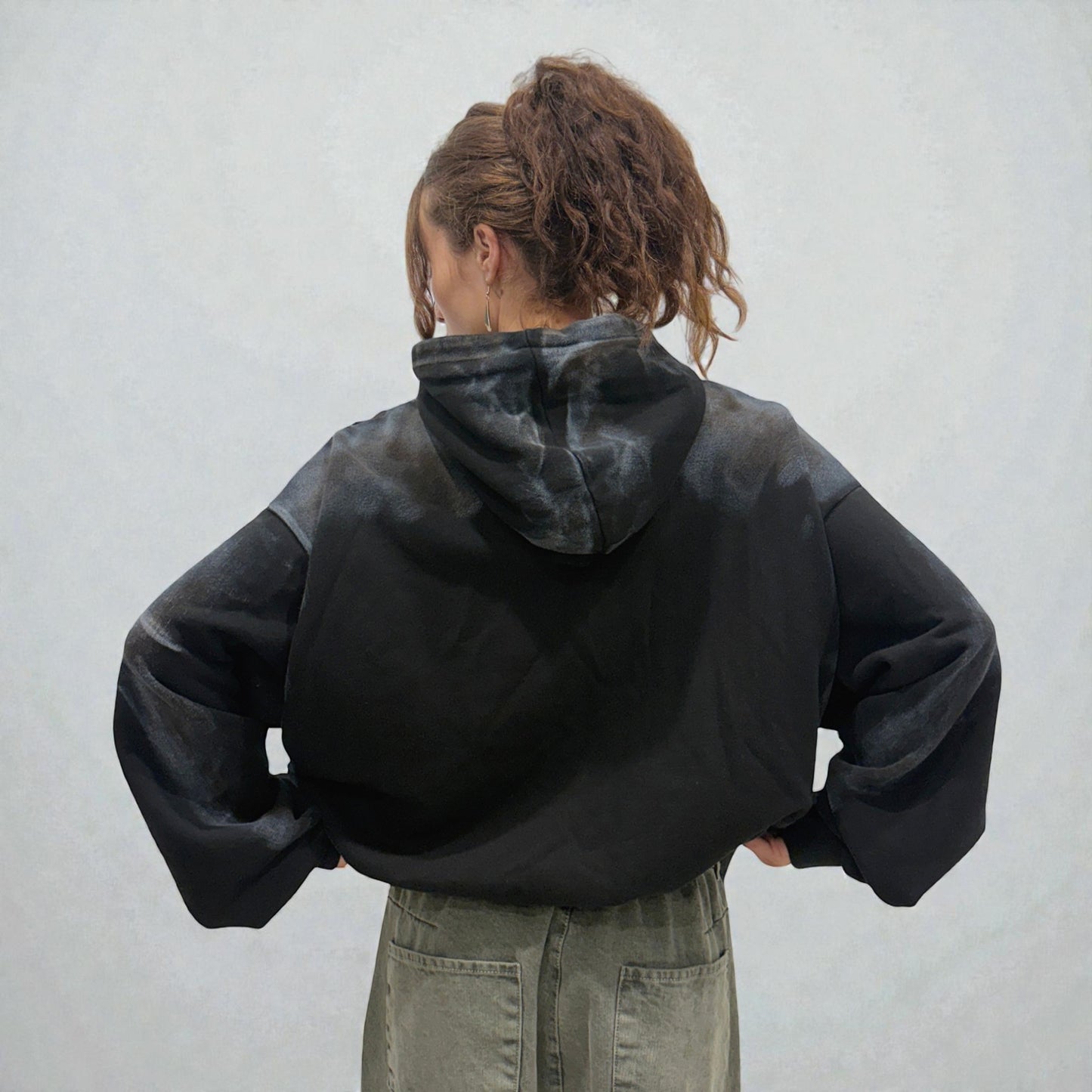 By Attention Paint Wash Black Zip-Up