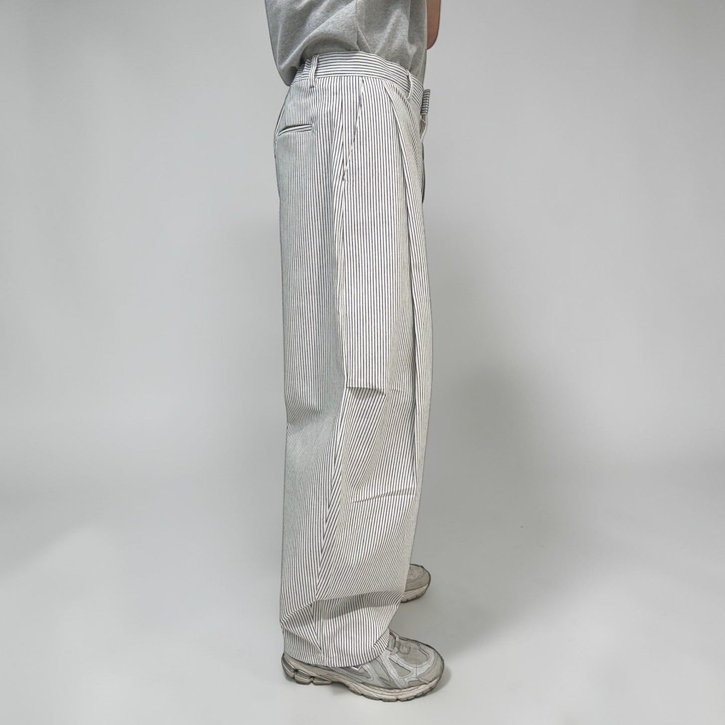 Senne Construction Pinstripe Pants White | ODD EVEN
