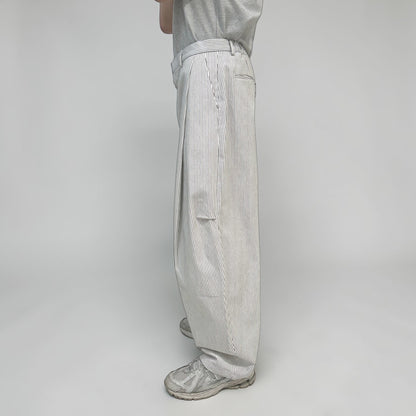 Senne Construction Pinstripe Pants White | ODD EVEN