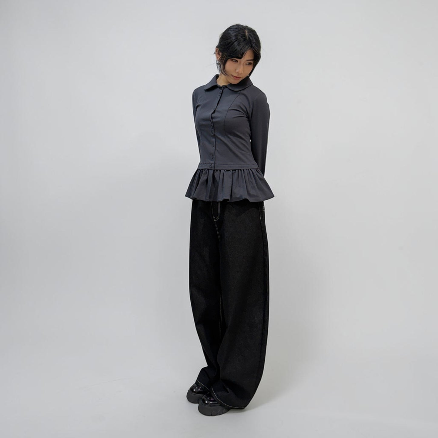 Askhaki Seoul Margot Dress Charcoal