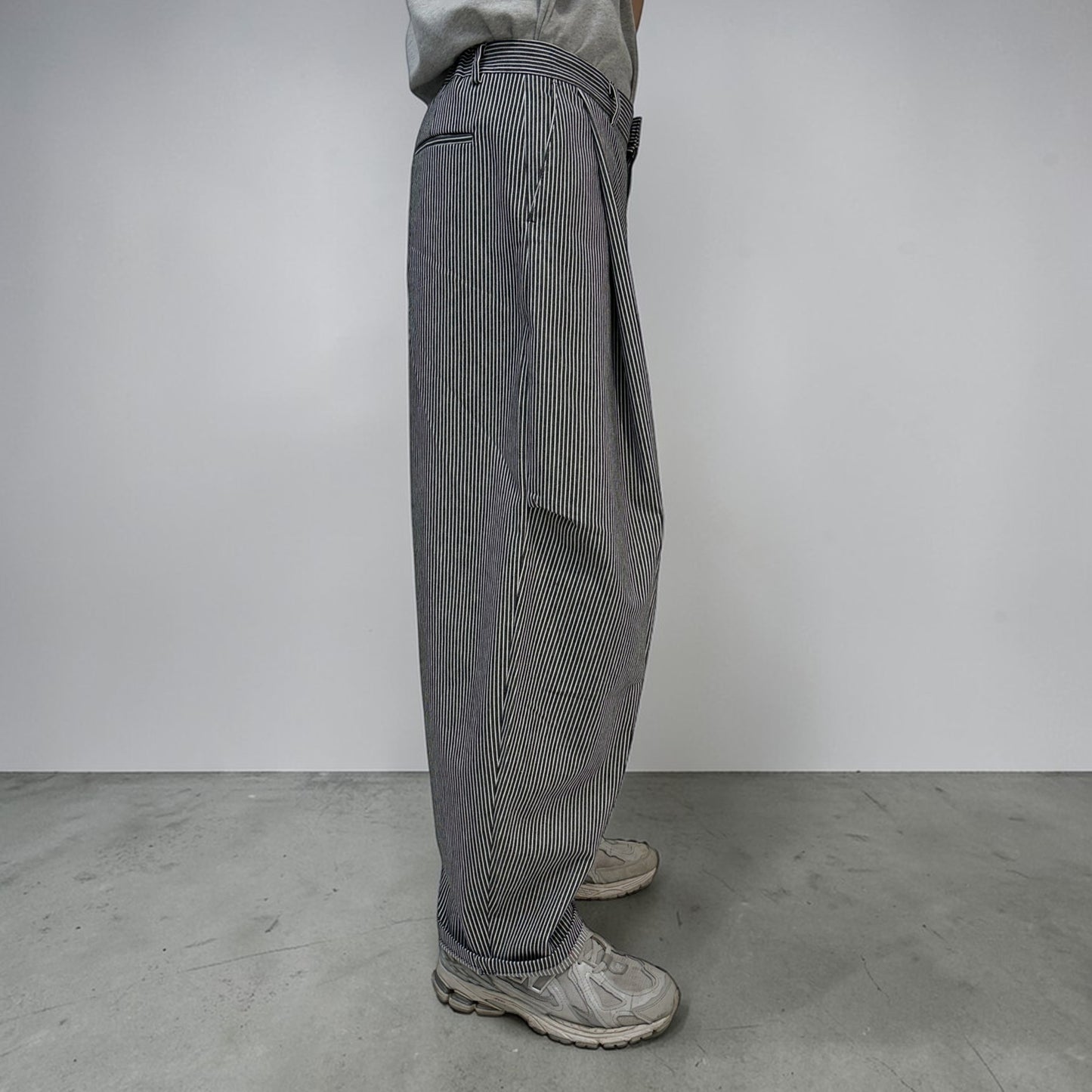 Senne Construction Pinstripe Pants Black | ODD EVEN