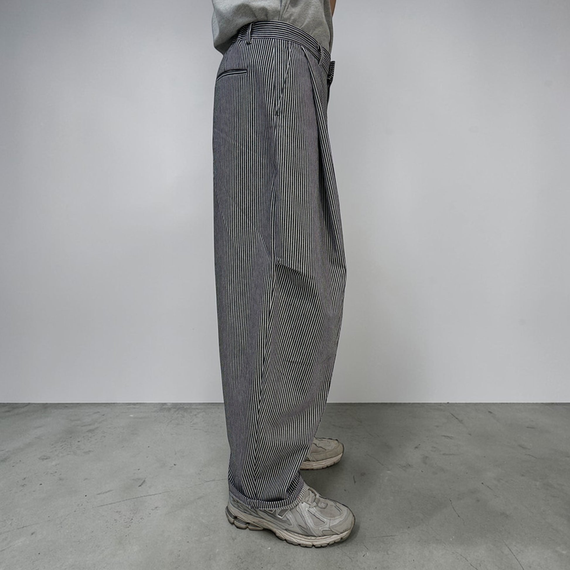 Senne Construction Pinstripe Pants Black | ODD EVEN