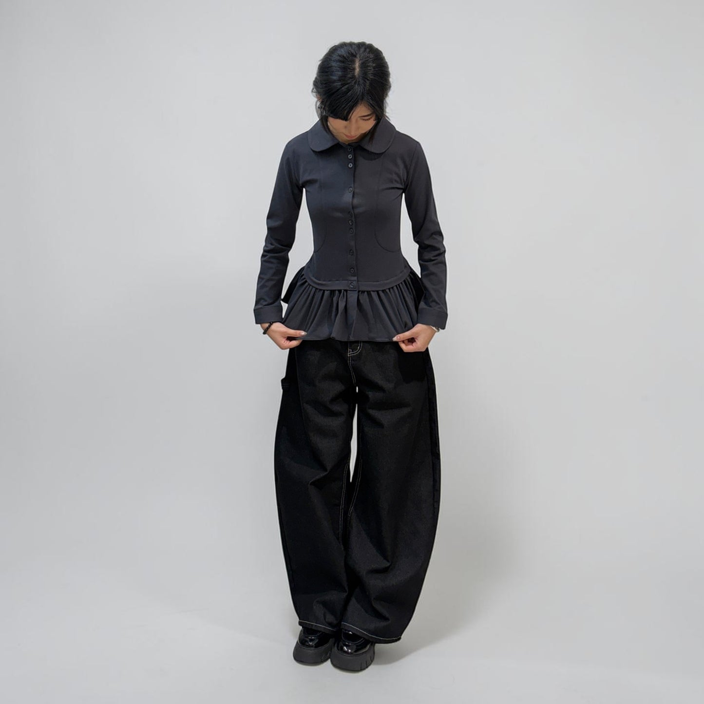 Askhaki Seoul Margot Dress Charcoal