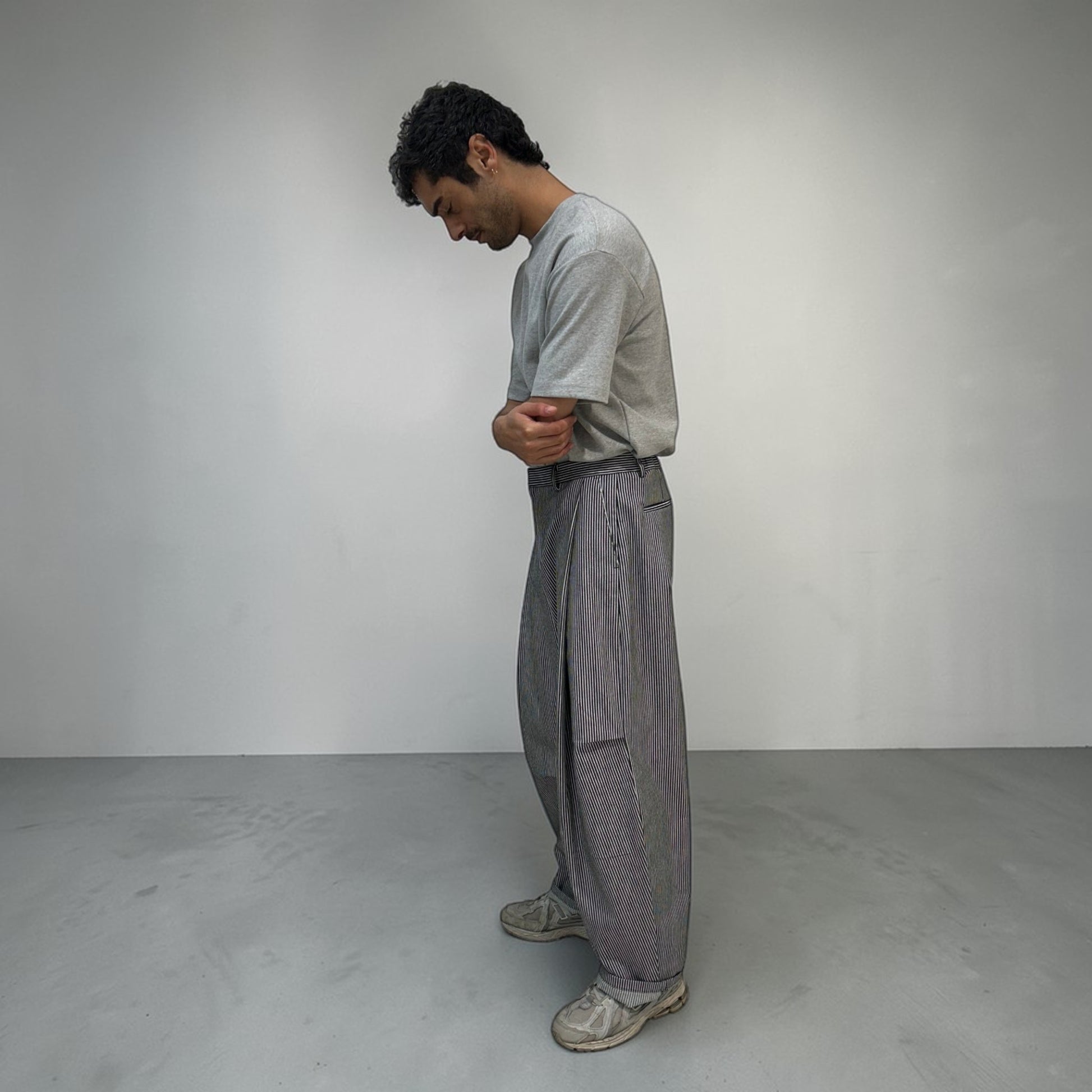 Senne Construction Pinstripe Pants Black | ODD EVEN