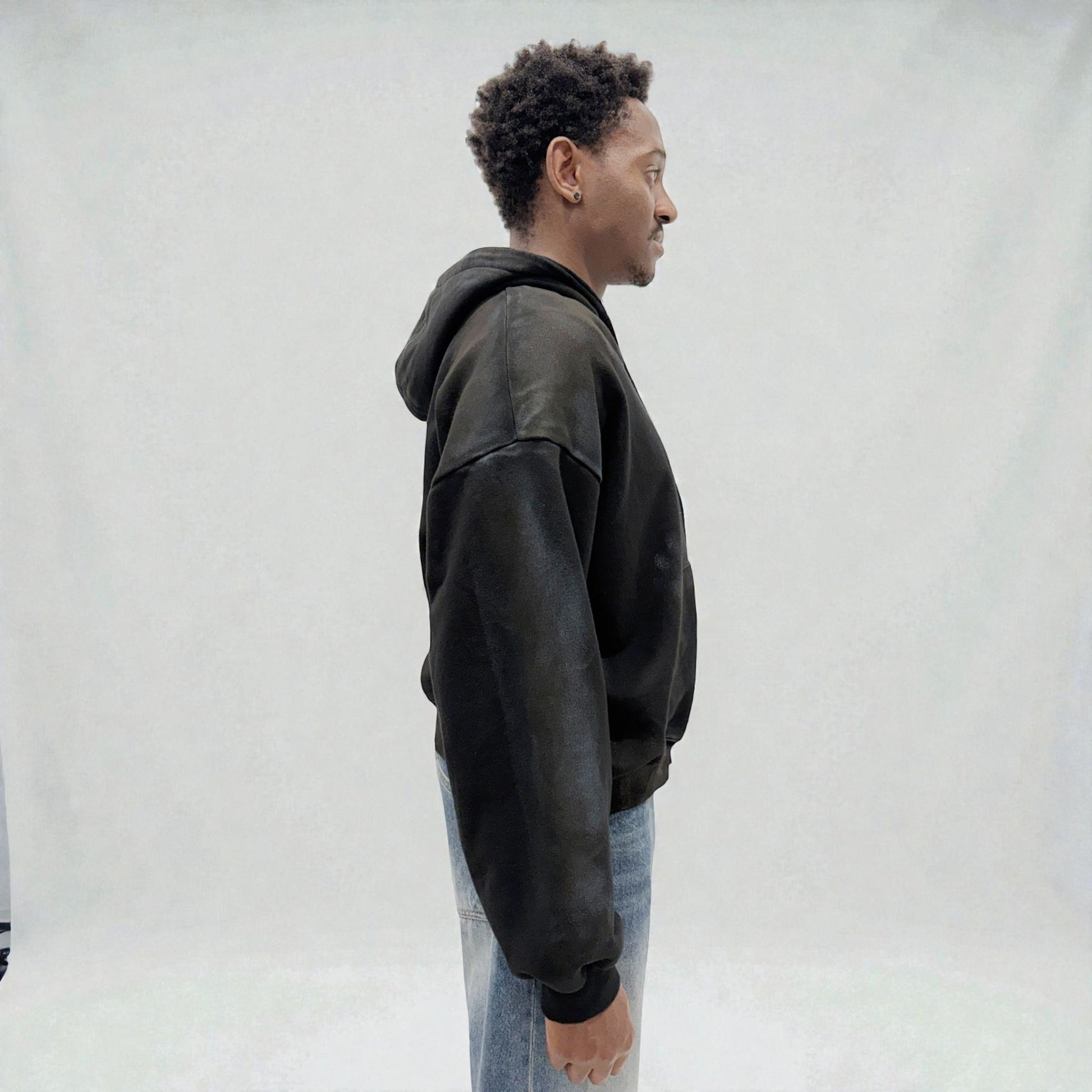 By Attention Paint Wash Black Zip-Up | ODD EVEN