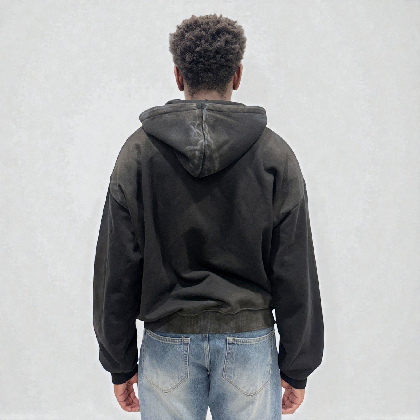 By Attention Paint Wash Black Zip-Up | ODD EVEN