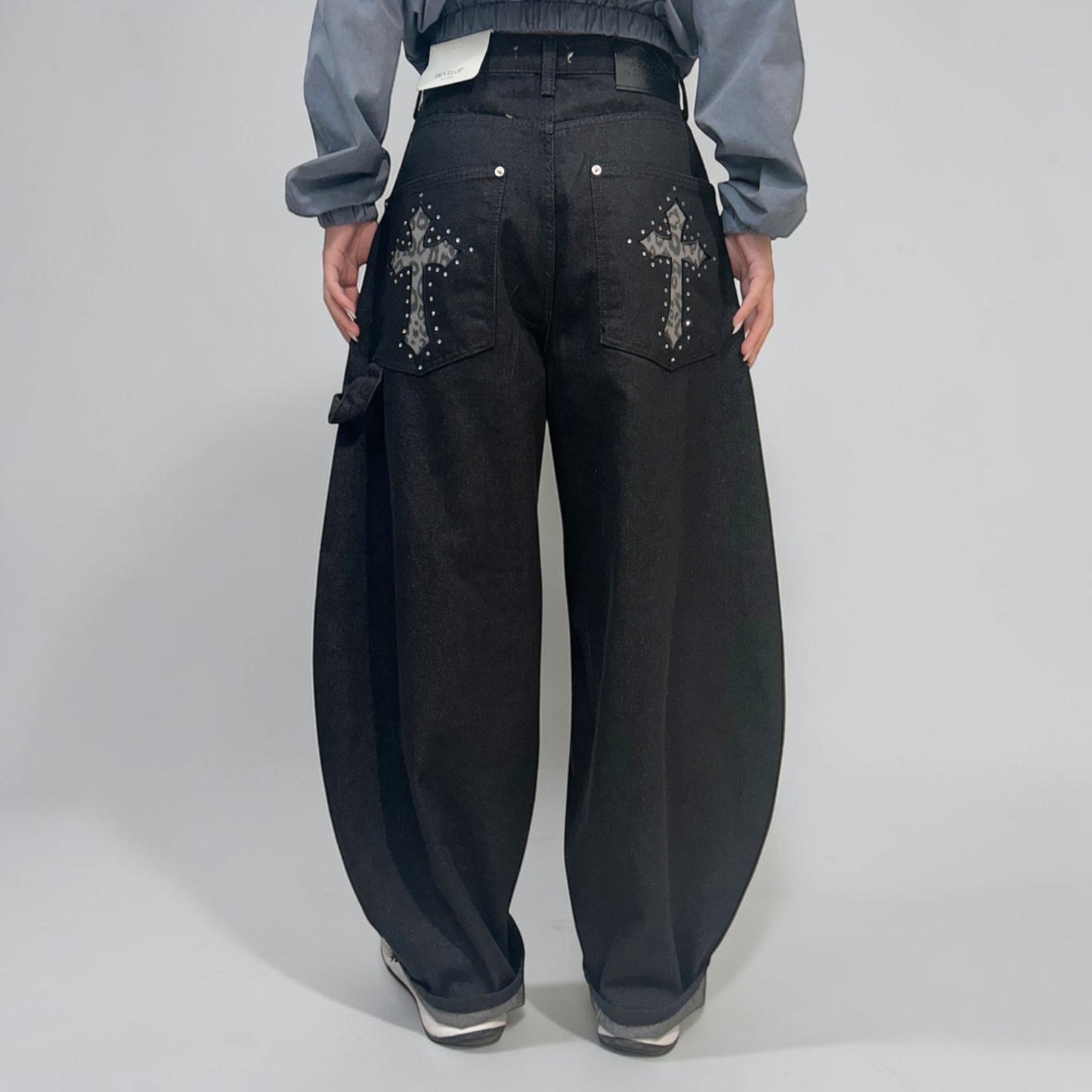 Develop Korea Gothic Cross Jeans Black | ODD EVEN