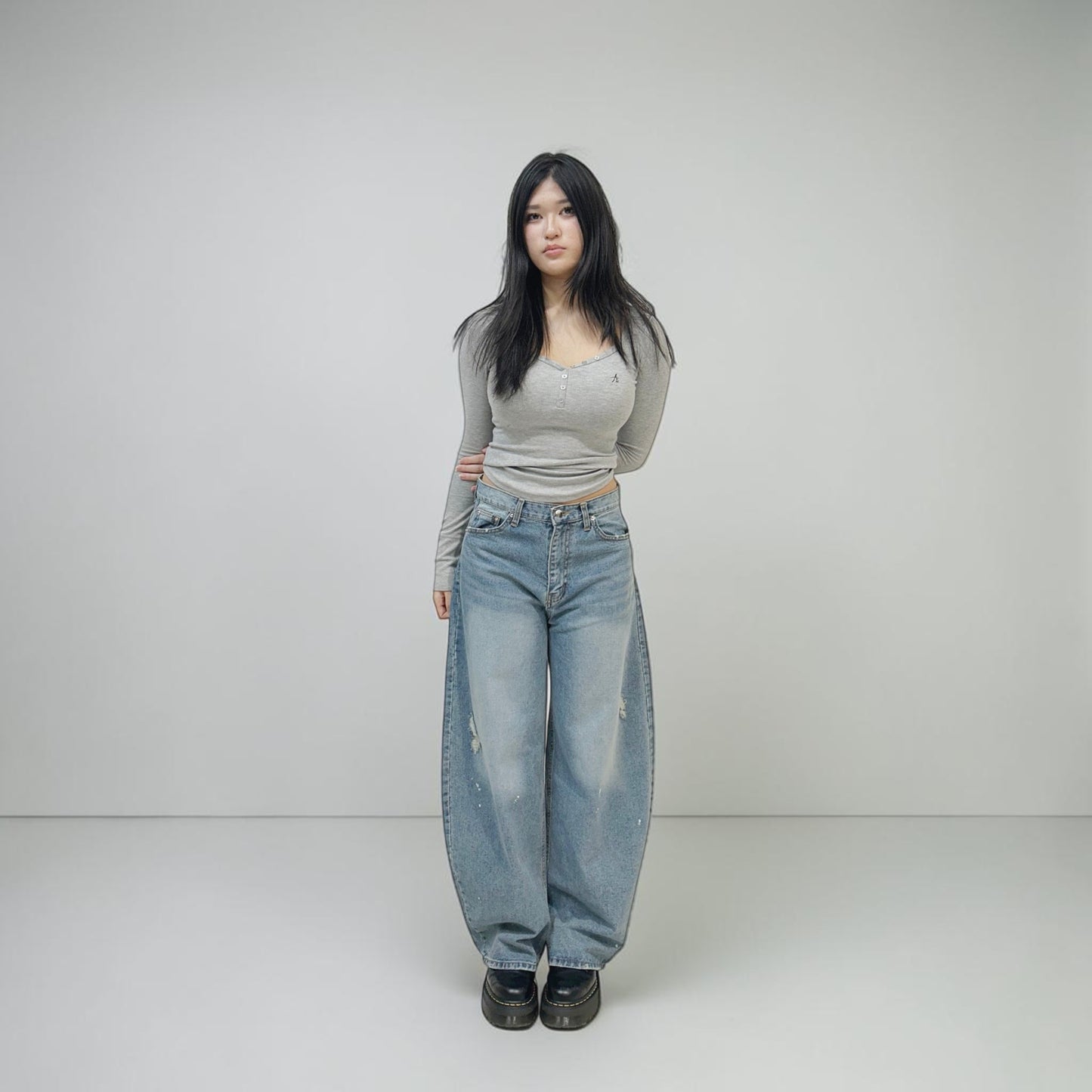 Develop Korea Perfect Circle Jeans Blue | ODD EVEN