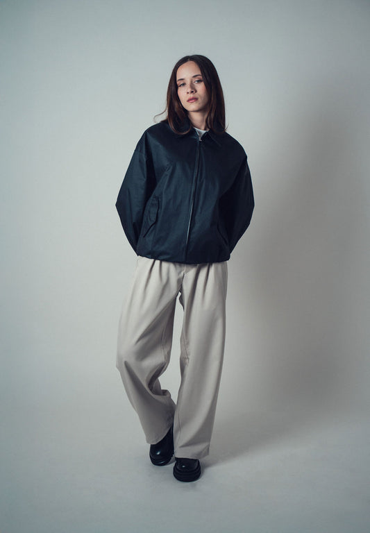 Margaret 2-Tuck Wide Leg Pants Light Beige | ODD EVEN