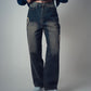 Develop Korea Hearts Collide Jeans Navy | ODD EVEN