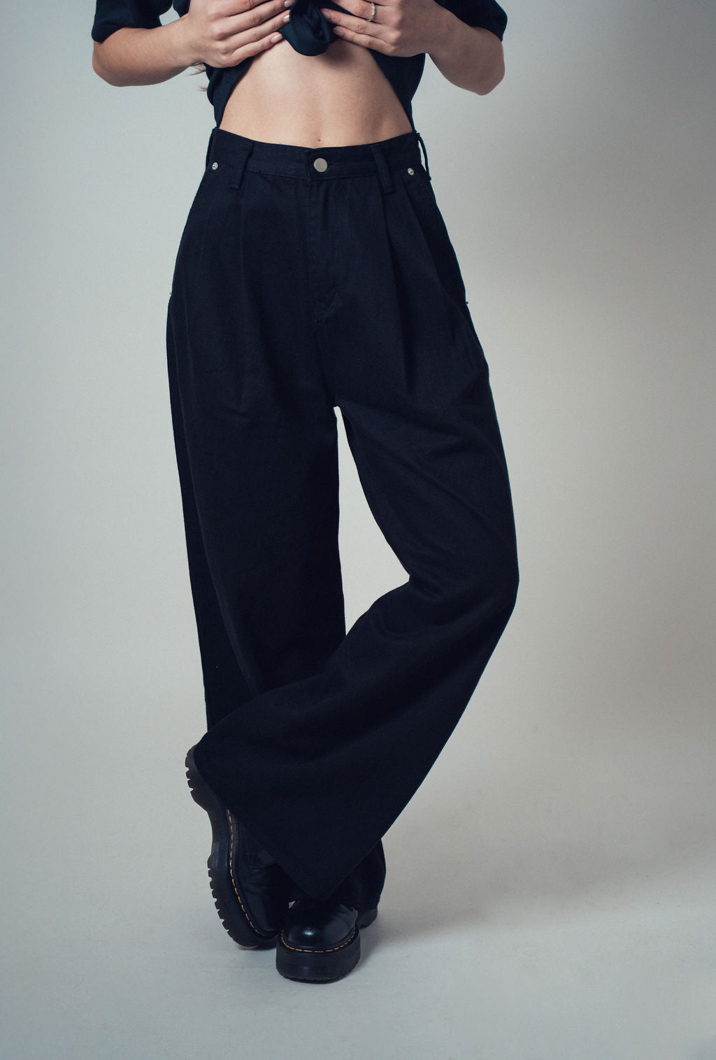 Develop Korea Rain Drop Jeans Black | ODD EVEN