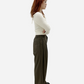 Margaret 2-Tuck Wide Leg Pants Dark Olive | ODD EVEN