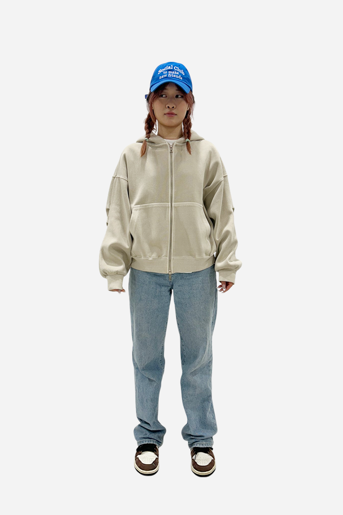 Invis-Able Athletic Box Zip Hoodie V2 Beige | ODD EVEN