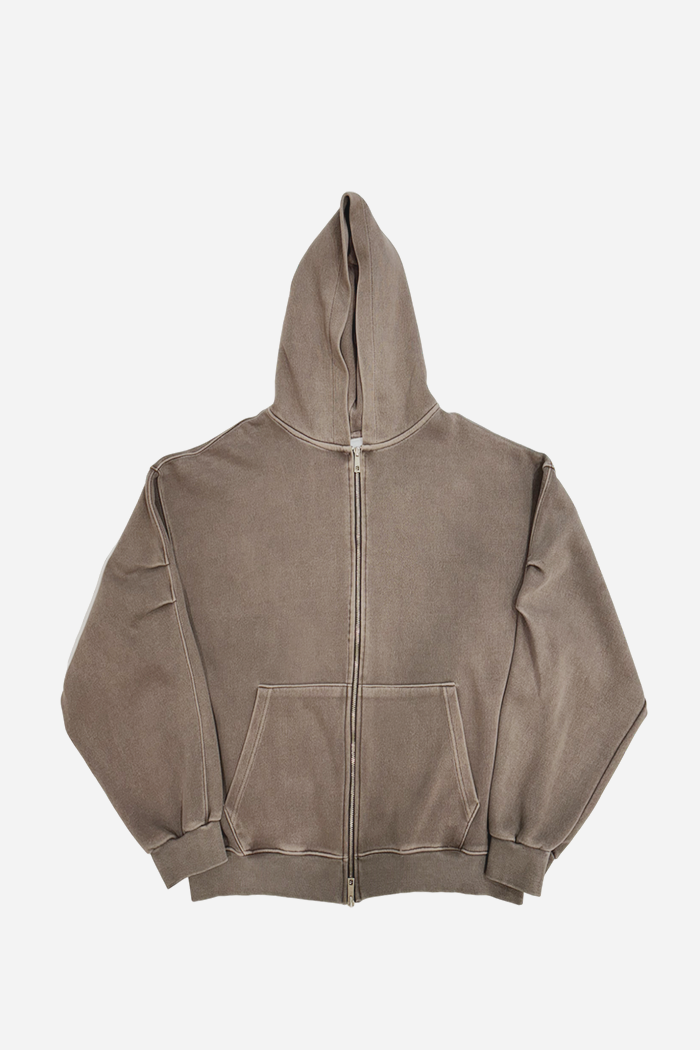 Invis-Able Athletic Box Zip Up Hoodie Brown V2 | ODD EVEN