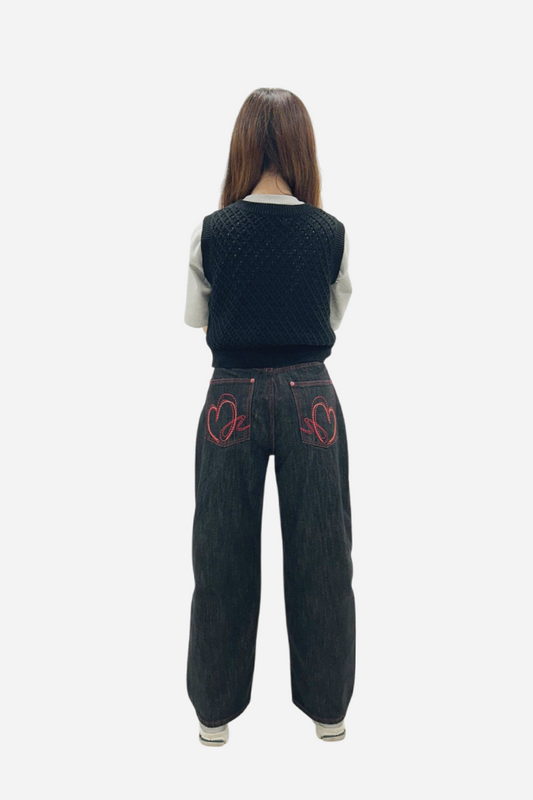 Develop Korea Bleeding Love Jeans Black | ODD EVEN