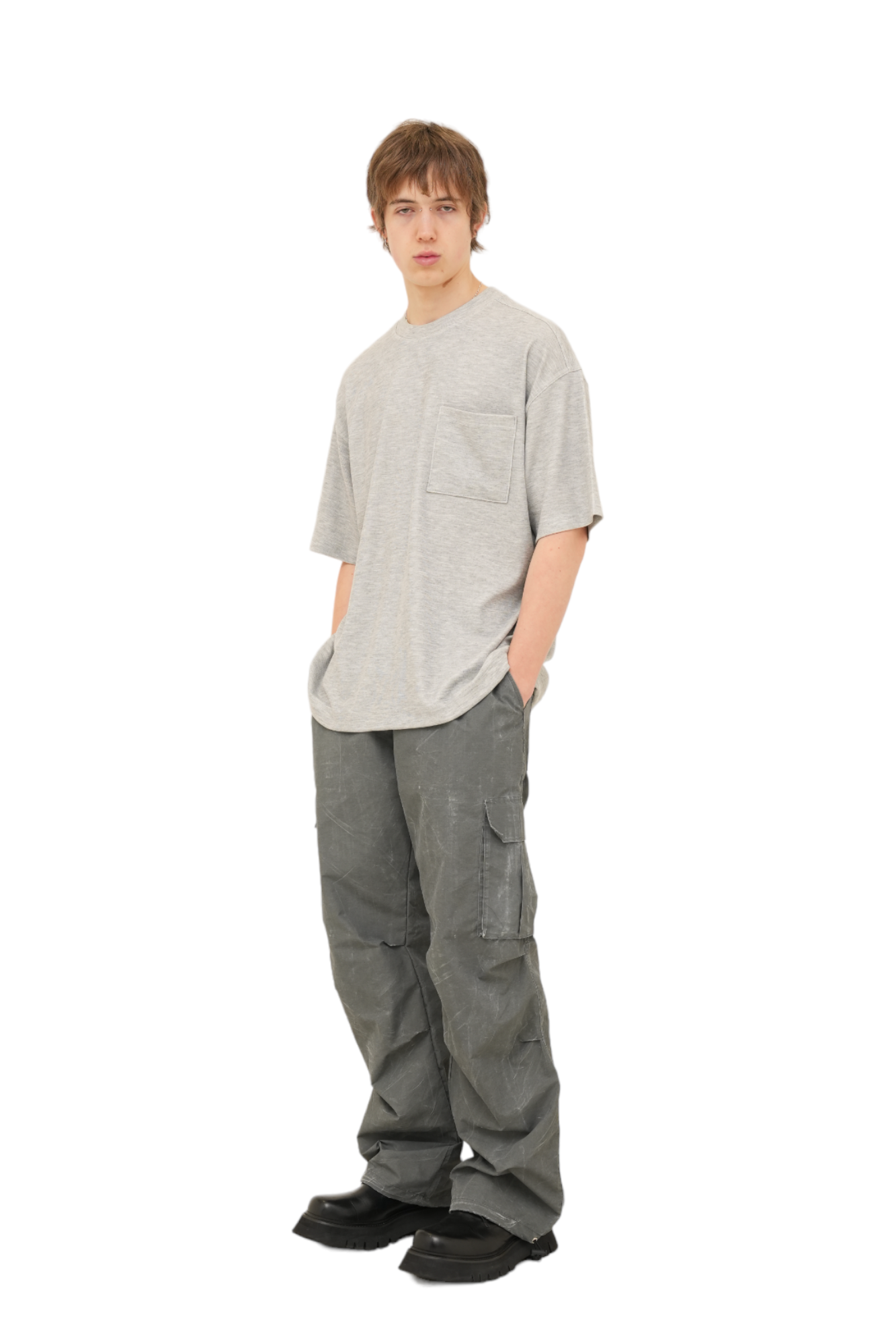 Game Washed Detail Cargo Pants Grey