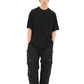 Game Snap Button Detail Cargo Pants Black