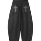 Develop Korea Gothic Cross Jeans Black | ODD EVEN