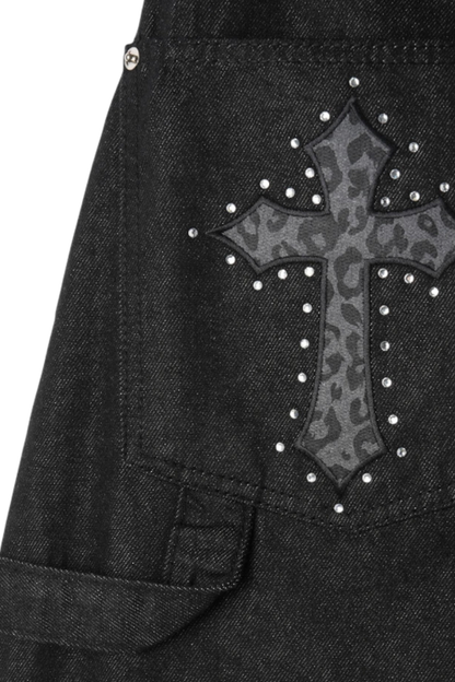 Develop Korea Gothic Cross Jeans Black | ODD EVEN