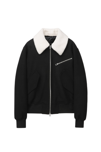 Ilcorso Evoque Wool Shearling Jacket Black | ODD EVEN