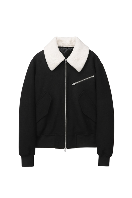 Ilcorso Evoque Wool Shearling Jacket Black | ODD EVEN
