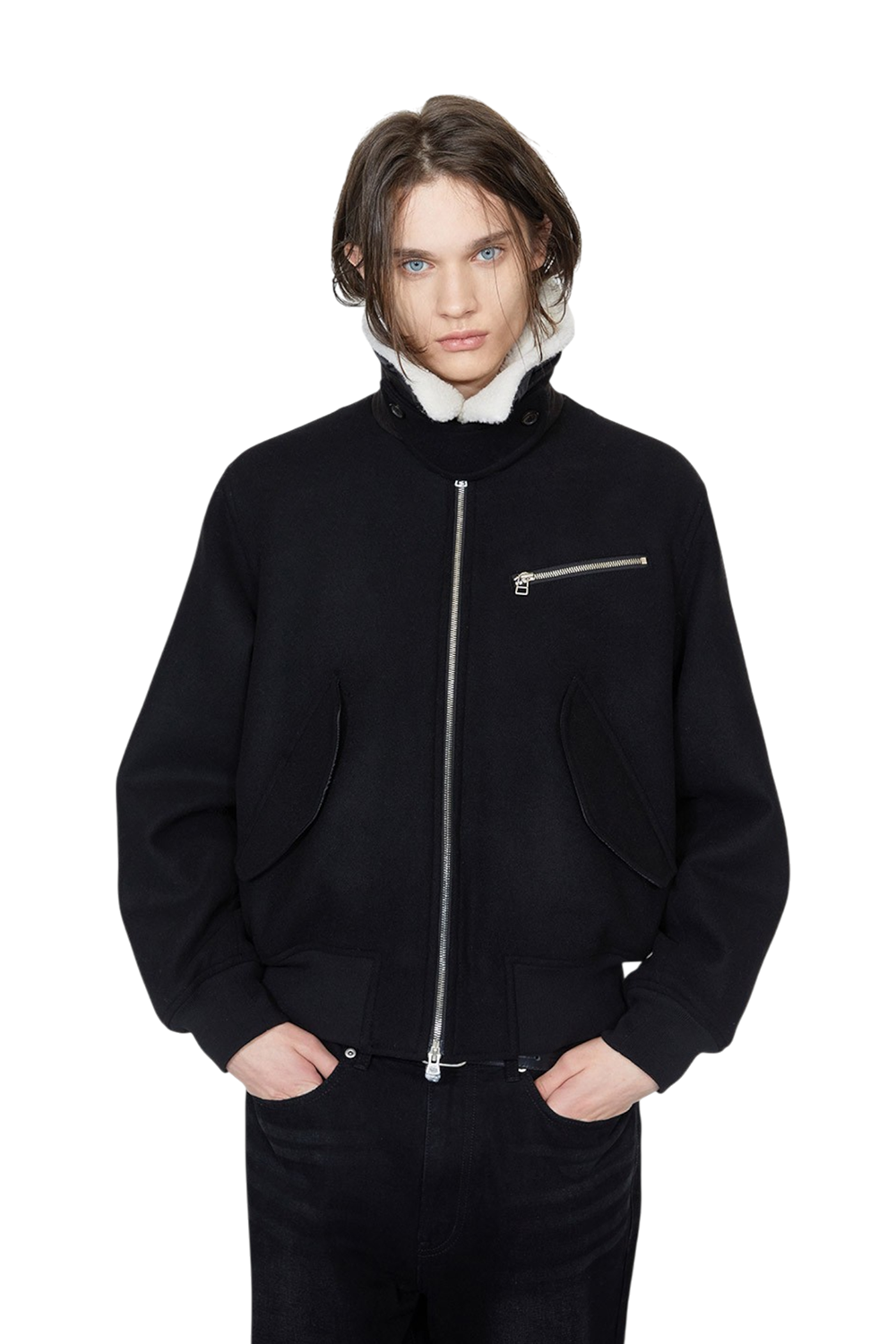 Ilcorso Evoque Wool Shearling Jacket Black | ODD EVEN