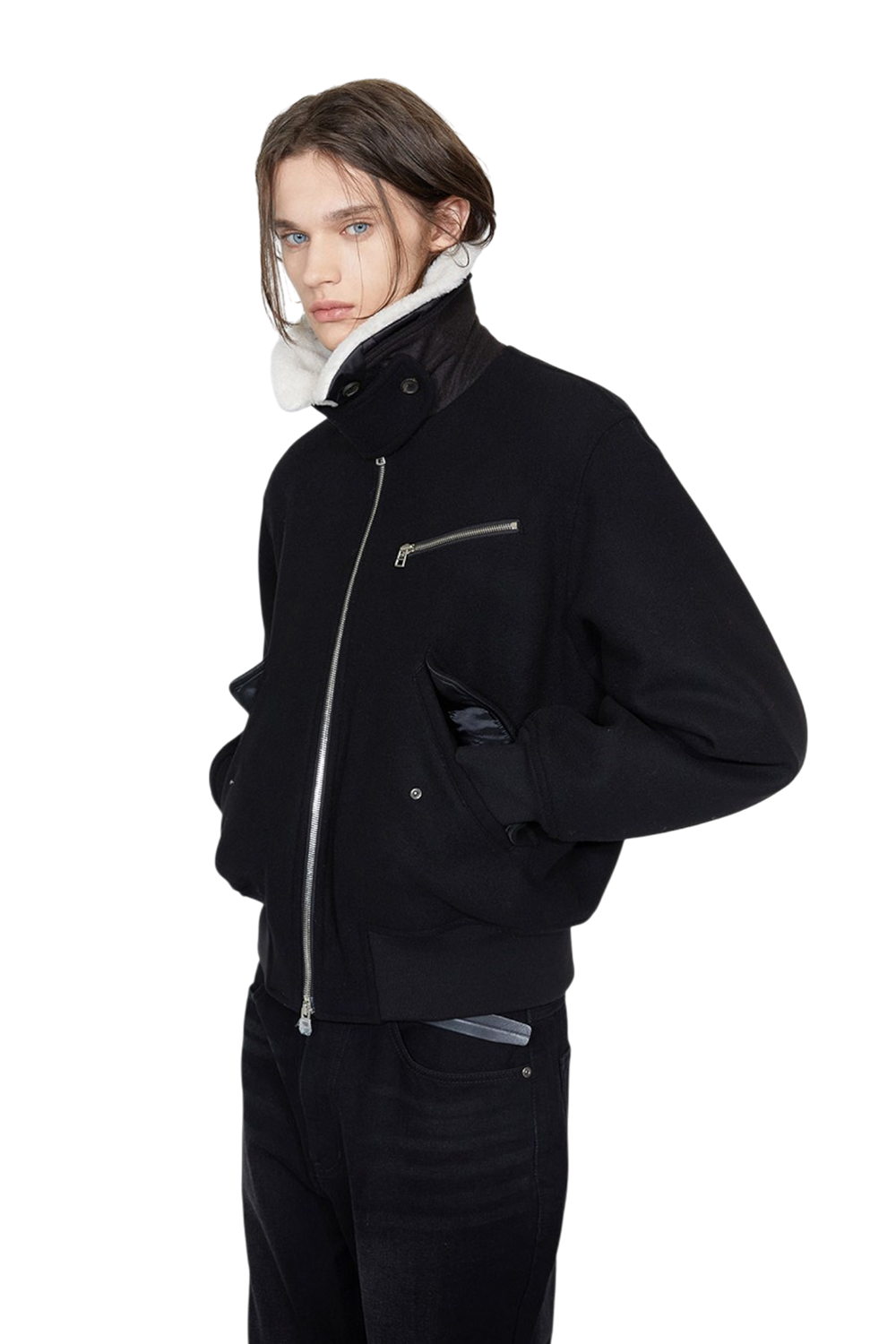 Ilcorso Evoque Wool Shearling Jacket Black | ODD EVEN