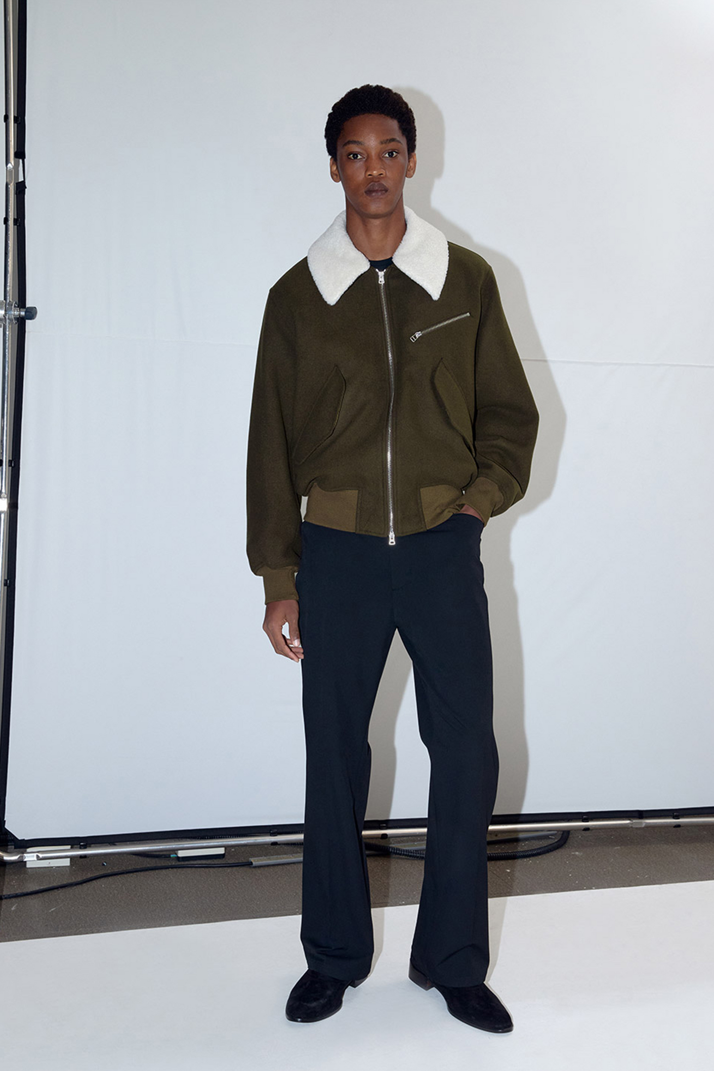 Ilcorso Western Wool Zip Jacket Kahki | ODD EVEN
