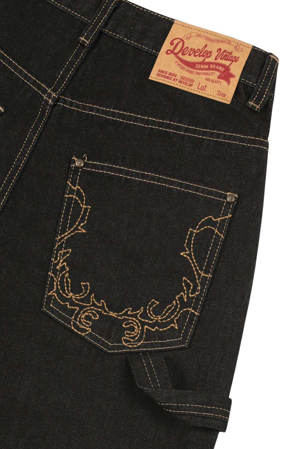 Develop Korea Golden Crown Jeans Black | ODD Even