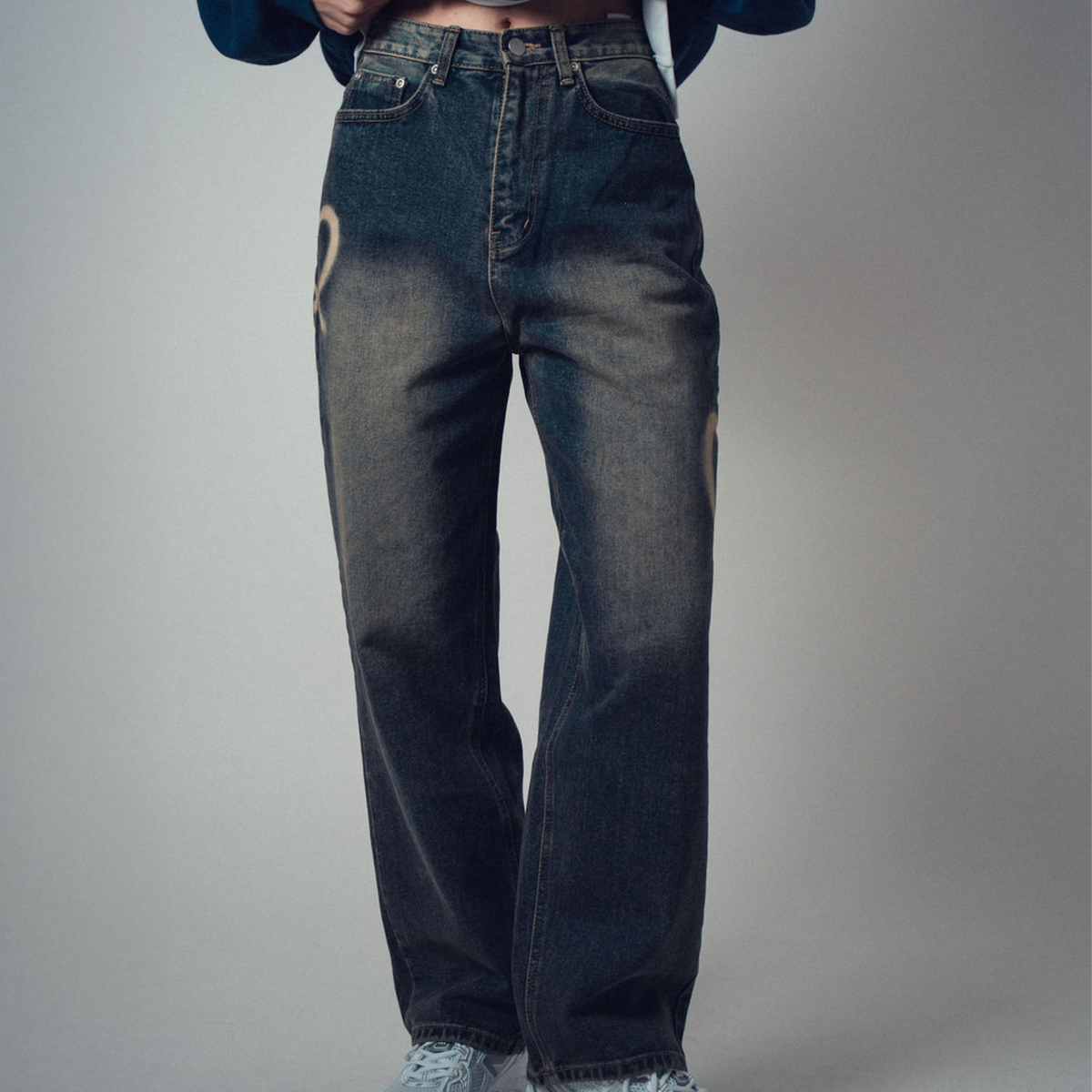 Develop Korea Hearts Collide Jeans Navy