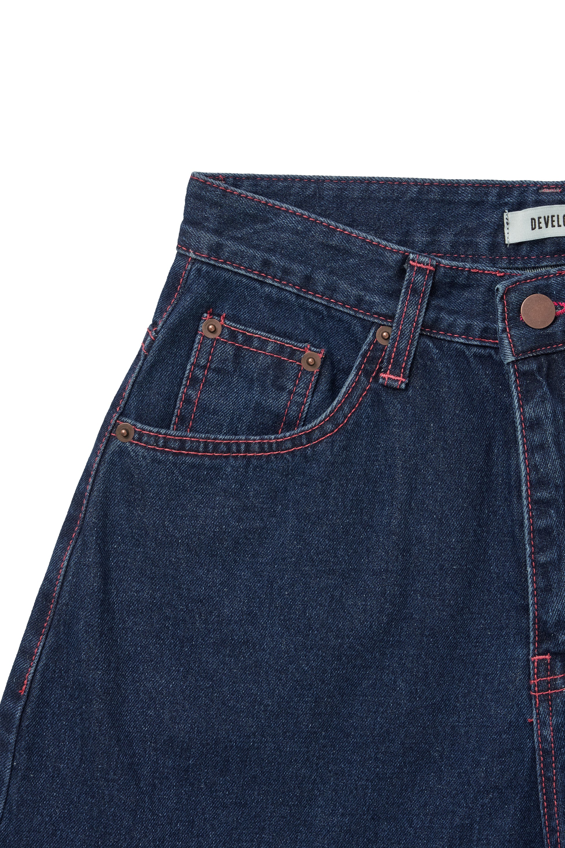 Develop Korea Pink Wave Jeans Blue | ODD EVEN