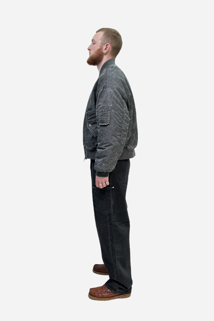 Invis-Able Midnight Bomber Jacket Charcoal | ODD EVEN