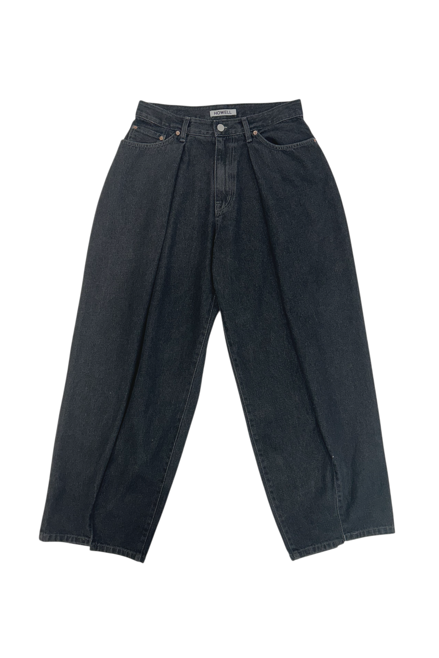 Howell Pleat Balloon Jeans Black | ODD EVEN