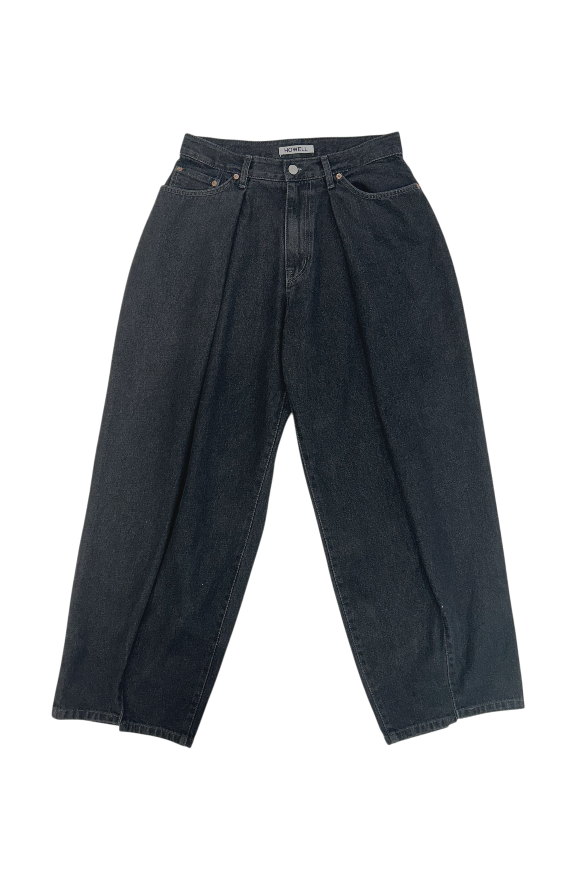 Howell Pleat Balloon Jeans Black | ODD EVEN