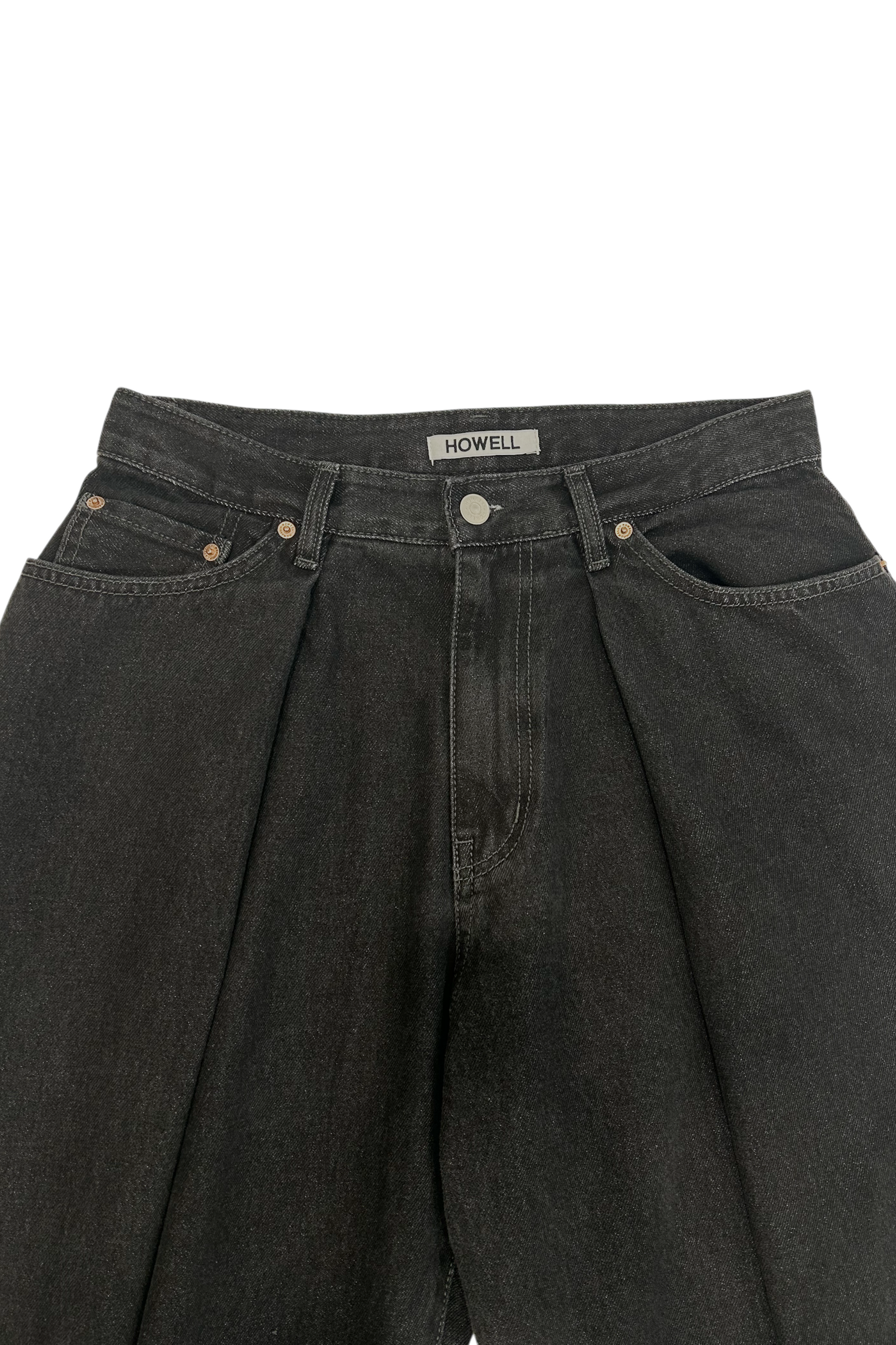 Howell Pleat Balloon Jeans Black | ODD EVEN