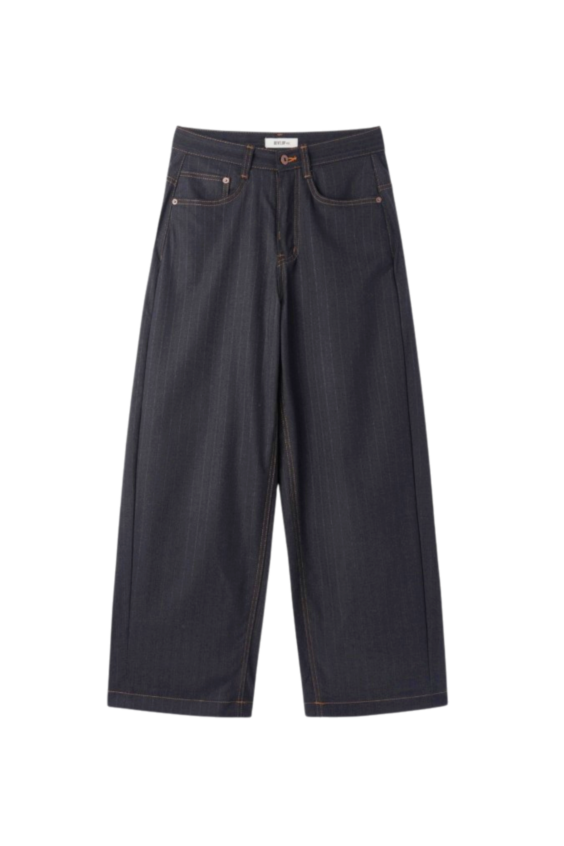 Develop Korea School Days Pinstripe Pants Dark Navy | ODD EVEN